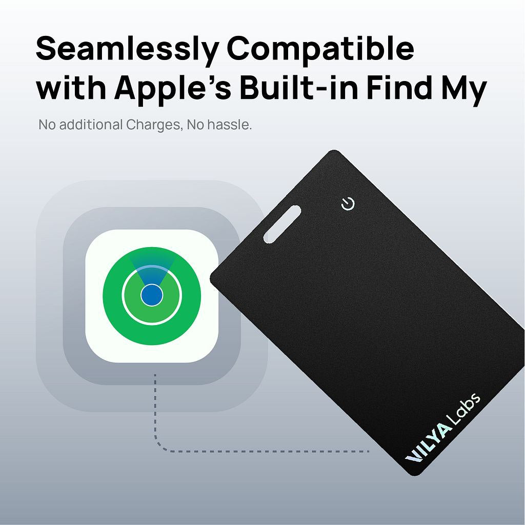 SmartCard Thin Wallet Tracker Card, Rechargeable & Reusable, Works with Apple Find My App, Item Finder for Luggage Tag, Purse, Phone