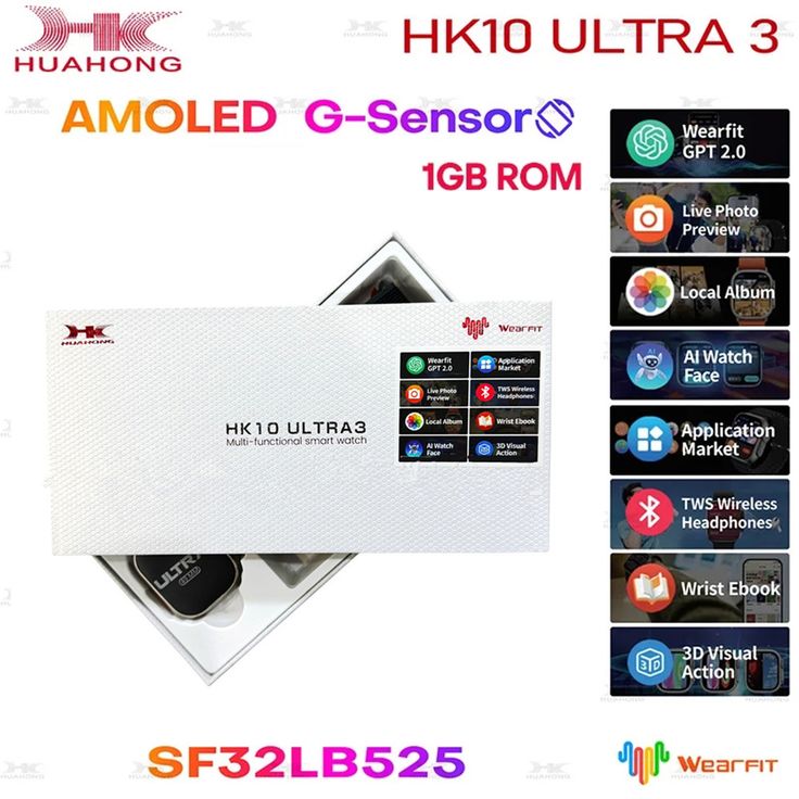 HK10 ULTRA 3 Smartwatch (Multicolour Strap, 49mm)