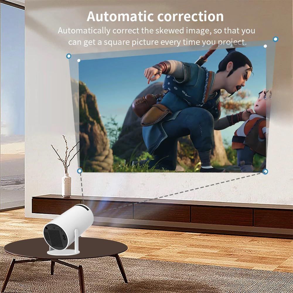 Andriod 5G Wifi Projector Home 4K Support With 4000Lm,1080P ″ Screen Compatible 4K Tv Stick (M9),White