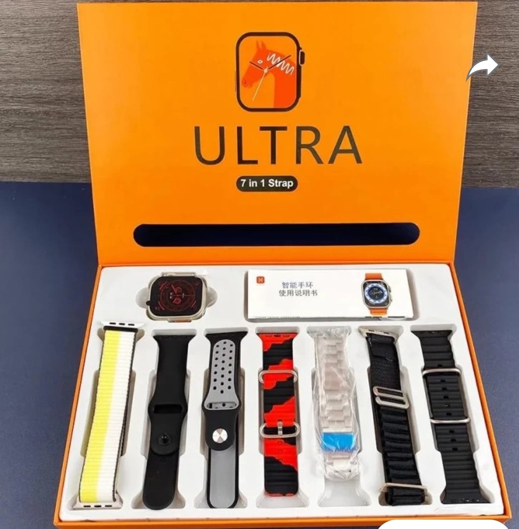 HL STRIKES 7 in 1 combo ultra 8 smart watch T800 silver smart watch