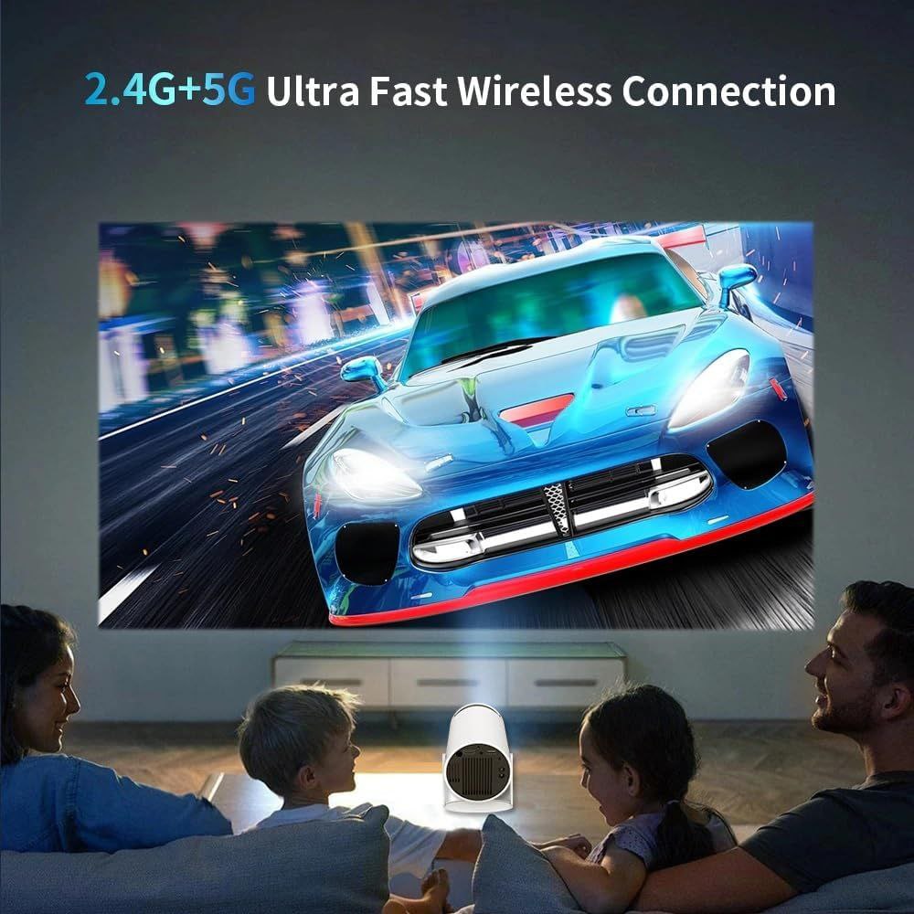 Andriod 5G Wifi Projector Home 4K Support With 4000Lm,1080P ″ Screen Compatible 4K Tv Stick (M9),White