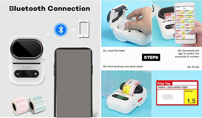 E-mini Bluetooth Pocket Label Printer