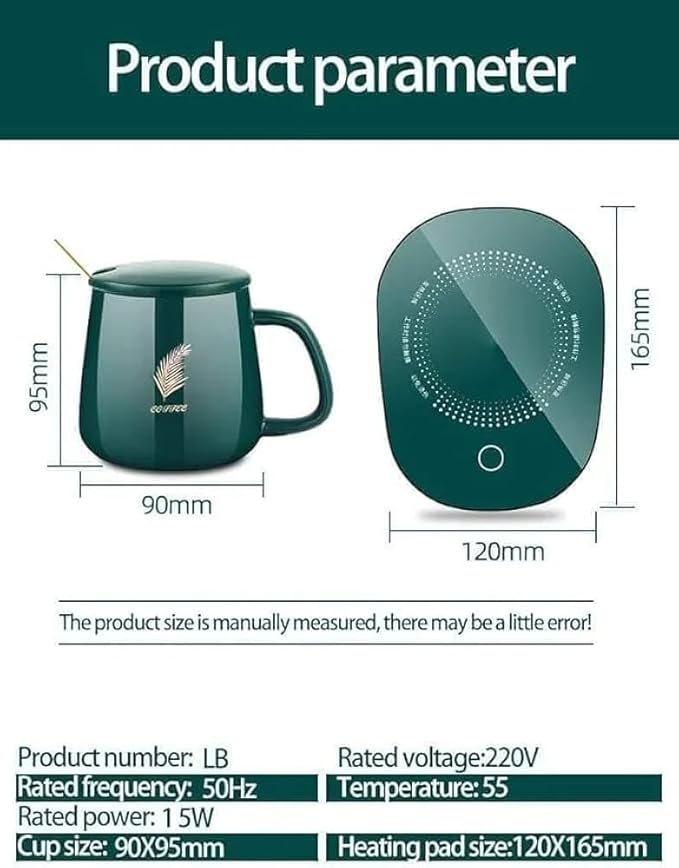 Electric Cup Warmer | Coffee Gift Set Consisting of Heat Plate and Coffee Mug | Heated Cup with Drink Warmer | Mug Warmer | Tea Warmer Pad | Coffee Warmer 