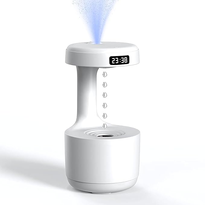 Anti-Gravity Humidifier with LED Clock Display Ultrasonic Cool Mist Diffuser
