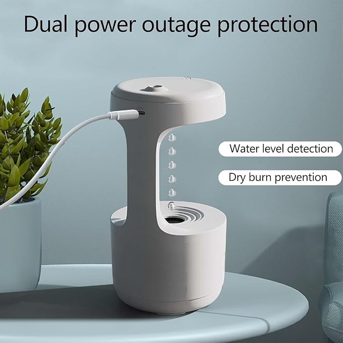 Anti-Gravity Humidifier with LED Clock Display Ultrasonic Cool Mist Diffuser