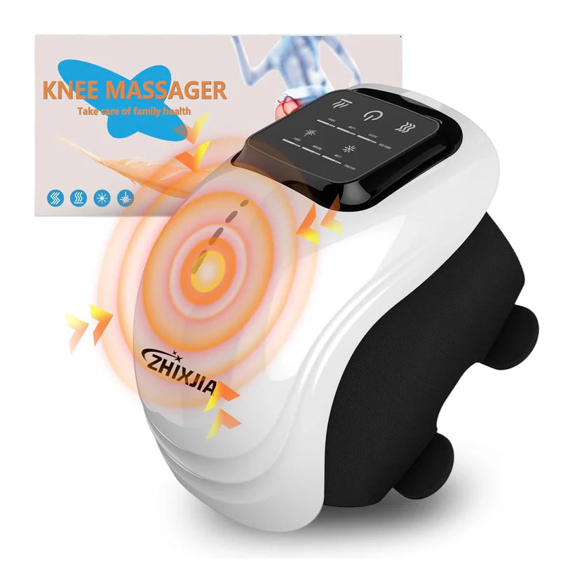 Knee Massager, Wireless Knee Massager, LED Screen, Infrared Wearable Rechargeable Knee Massager for Swollen and Painful Joints, 3 Adjustable Intensities and Temperature