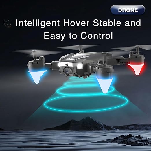 Drone J2 Foldable FPV Drone with Dual Camera, Obstacle Avoidance, Altitude Hold, Headless Mode,