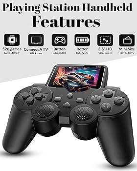 DXP S10 Handheld Game Console for Kids 520 Retro Video Games Classic Rechargeable Console with TV Support