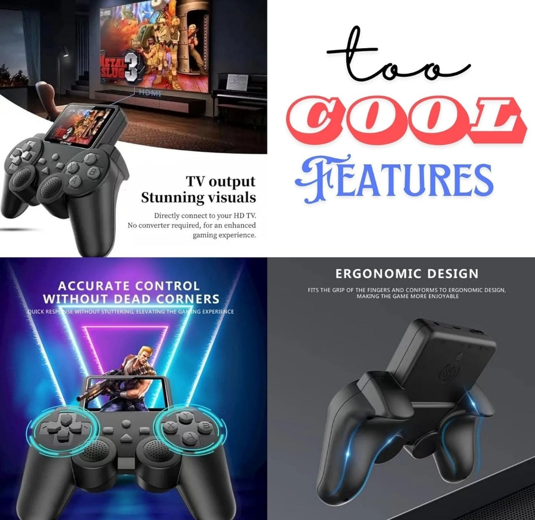 DXP S10 Handheld Game Console for Kids 520 Retro Video Games Classic Rechargeable Console with TV Support
