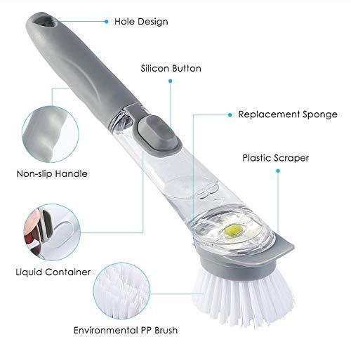 Liquid Dispenser Kitchen Cleaning Brush (white)