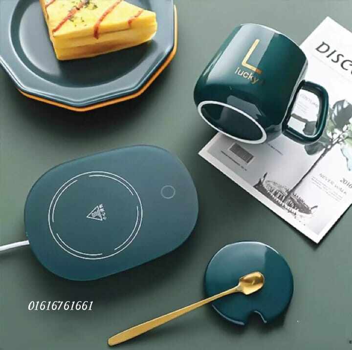 Electric Cup Warmer | Coffee Gift Set Consisting of Heat Plate and Coffee Mug | Heated Cup with Drink Warmer | Mug Warmer | Tea Warmer Pad | Coffee Warmer&nbsp
