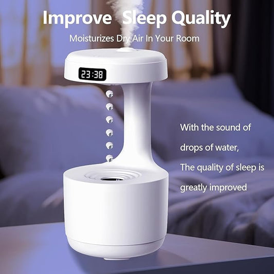 Anti-Gravity Humidifier with LED Clock Display Ultrasonic Cool Mist Diffuser